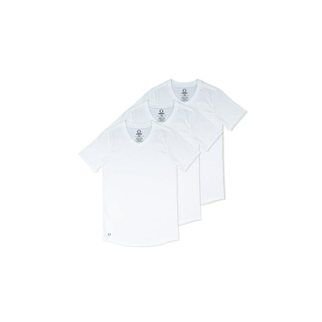 OTECKA T-Shirt à Col en V en Coton Supima pour Hommes Coupe Ajustée avec Évacuation de l'Humidité -3 Paquets