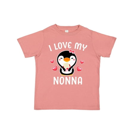 

Inktastic I Love My Nonna with Cute Penguin and Hearts Gift Toddler Toddler Girl T-Shirt