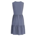 thumbnail image 6 of Danhjin Women's Summer Sundress V Neck Sleeveless Dresses Elastic Waist Ruffles Casual Loose Tank Dresses, 6 of 7