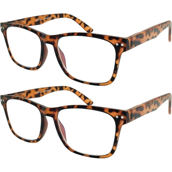 2 Pack Bulk Multi Focus 3 Power Progressive Reading Glasses - No Line (2 Pack Tortoise, 1.50)