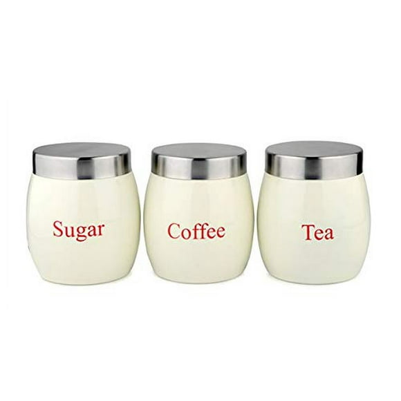 iKonbi Cream Barrel Tea, Coffee & Sugar Canister