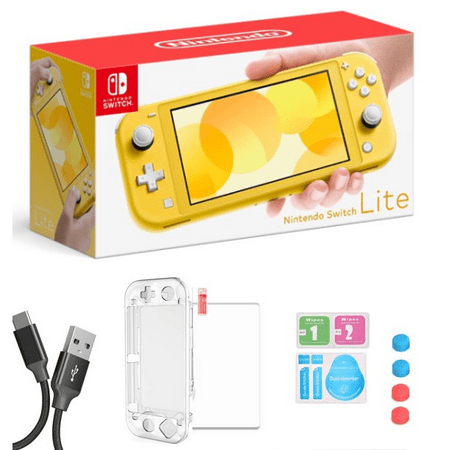 Nintendo Switch Lite Yellow - 5.5" Touchscreen Display, Built-in Plus Control Pad, Built-in Speakers, 802.11ac WiFi, Bluetooth, w/switch accessories + USB cable