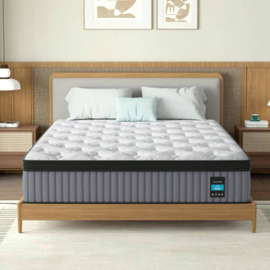 14 Inch King Size Hybrid Mattress, Foam Pocket Spring, Cooling Pressure Relief, Back Hip Support for Luxury Bedroom