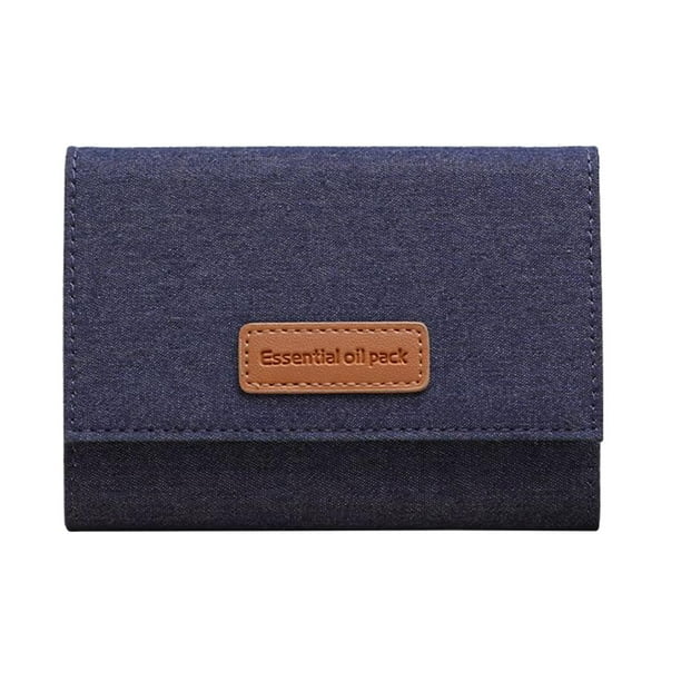 Bolsa de transporte para aceites esenciales, solo bolsa de almacenamiento, de mezclilla y cuero sintético para accesorios pequeños, organizadora