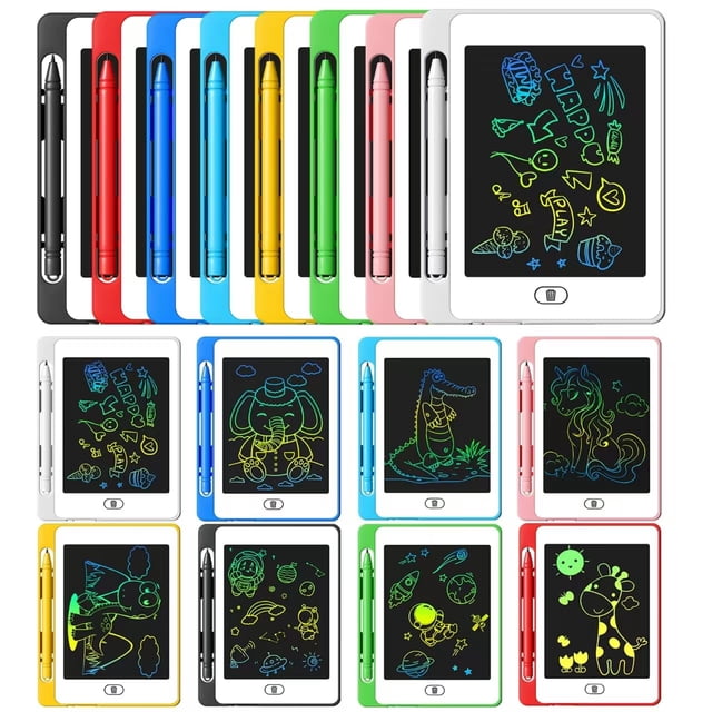 Tableta de escritura LCD OMXDG de 6.5 pulgadas para niños con paquete de 16
