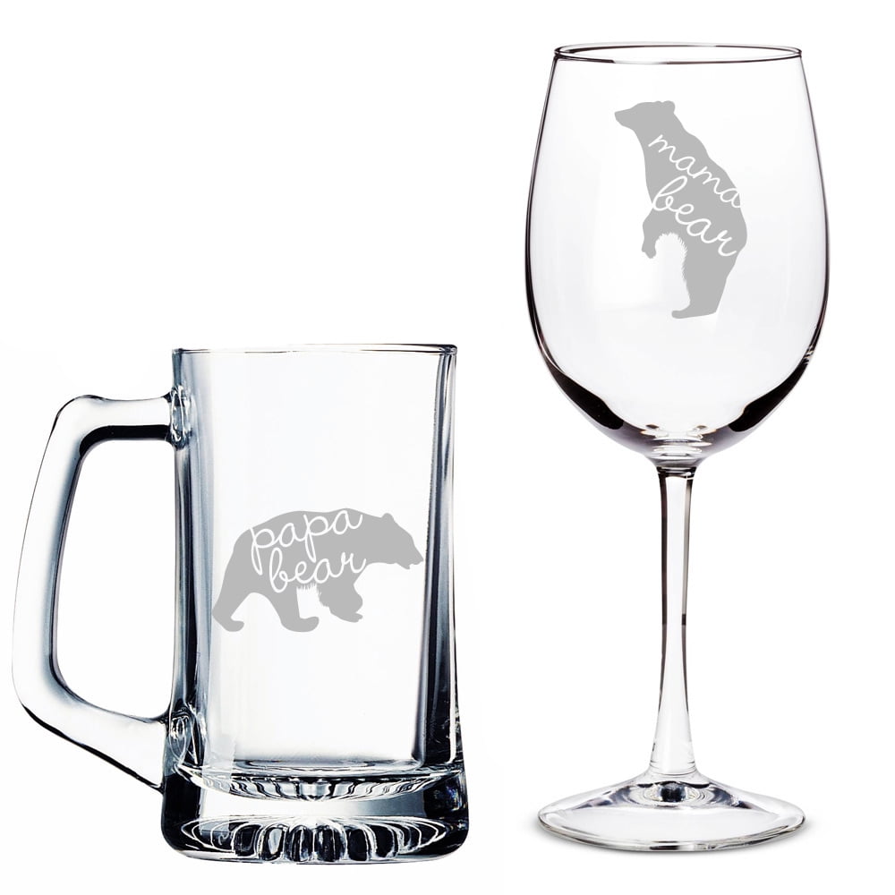 papa bear beer glass