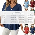 thumbnail image 3 of Ytndtr Women's Fashion Casual Solid Color V-Neck Buttoned puff sleeves Top, 3 of 7
