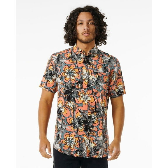 Rip Curl CORAL Men's Barrel Killa Short Sleeve Shirt, US XLarge