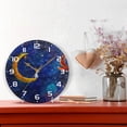 thumbnail image 6 of Dreamtimes Galaxy Space Wall Clock, 10 Inch Silent Non Ticking Round Clock Oil Painting Clock Easy to Read Clock for Living Room Bedroom Bathroom Home Decor, 6 of 7
