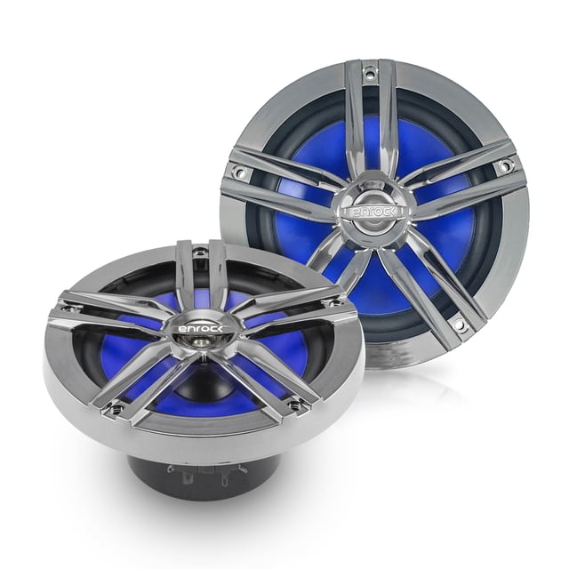 6 Enrock Marine 2-Way 180-Watts High-Performance 6.5" Water-Resistant Loudspeakers (Charcoal)