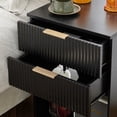 thumbnail image 2 of Hassch Modern Fluted Nightstand with 2 Drawers & Open Shelf, Black Compact Bedside Table for Small Bedrooms/Home Office, 15.75"L x 17.72"W x 27.56"H, 2 of 10