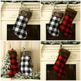 thumbnail image 5 of 19" Christmas Stockings, 2 Pack Red and Black Buffalo Plaid with Plush Cuff, Classic Stocking Christmas Decorations for Home Party Xmas Fireplace Hanging Ornament Gifts, 5 of 6