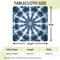 thumbnail image 2 of Blue Tie Dye Starburst Pattern Square Fitted Tablecloth with Elastic Edge,Square Table Cover,Washable Elastic Table Cover for Home Kitchen Party Decor 36"x36", 2 of 6