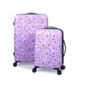 Angle View: iFLY Hardside Luggage Fibertech 2 piece set, 20" Carry-On Luggage and 28" Checked Luggage,Orchid