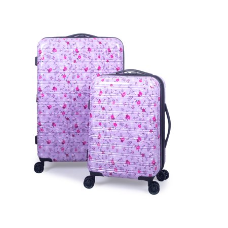 iFLY Hardside Luggage Fibertech 2 piece set, 20" Carry-On Luggage and 28" Checked Luggage,Orchid