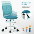 thumbnail image 5 of Homy Casa Kids Desk Chair, Height Adjustable Small Study Computer Task Chair for Student Children Teens with Wheels, Ocean Blue, 5 of 9