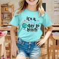 thumbnail image 2 of Polo Shirts for Girls Print Back to School Shirt School Tee Kindergarten Shirts for Girls Kids T Shirt Children Z0F-Mint Green, 150, 2 of 4