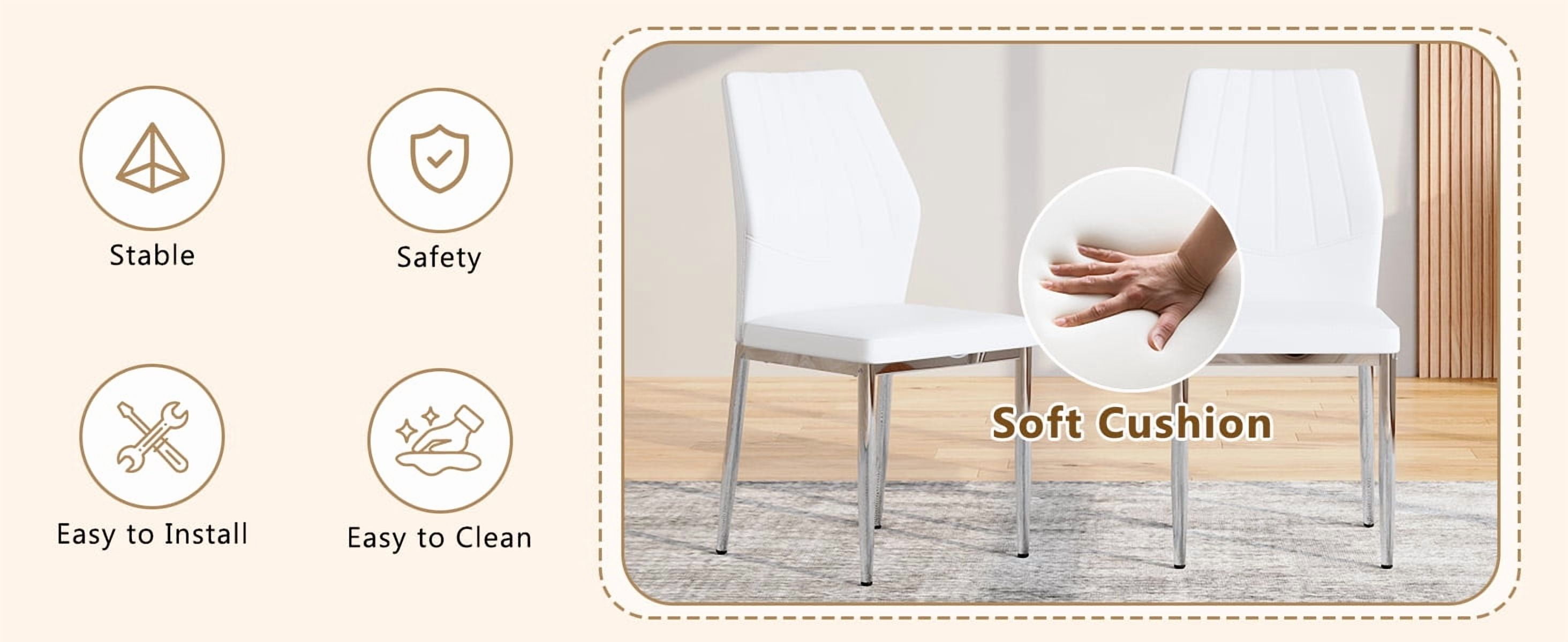 Sailvan Dining Chairs - 37 Inch Ergonomic PU Backrest