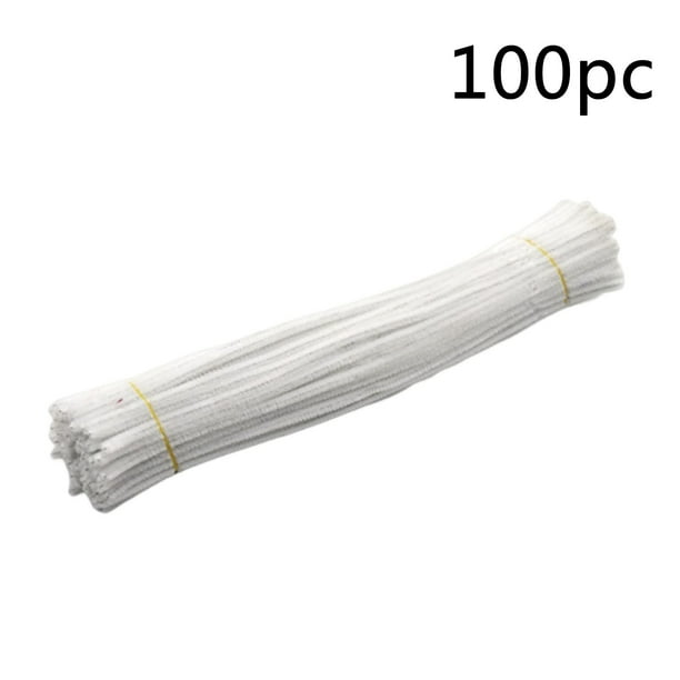 Limpiadores de pipas de color liso (100 uds.), alambre metálico + fibra, flexibles, manualidades/artesanía/decoración, proyectos creativos para niños y adultos