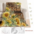 thumbnail image 6 of Sunflowers Fleece Throw Blanket Country Watercolor Summer Floral Bee Brown Wood Grain Ultra Soft Fuzzy Cozy Flannel Throw Blanket for Couch Sofa Bed Car Travel, Ideal Gifts 40x50 Inches, 6 of 9