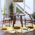 thumbnail image 3 of American Pastoral Style Round Rugs for Living Room 6ft Flower Sunflower Farm Non Slip Circle Rug Washable Low-Profile Indoor Carpet for Bedroom, Dining Room, Bathroom, 3 of 9