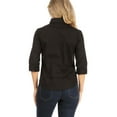 thumbnail image 4 of Women's Casual Stretch Button Down 3/4 Sleeve Blouse, 4 of 5