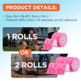 thumbnail image 4 of OK TAPE PRO Kinesiology Tape Uncut Roll, Elastic Physical Therapy Athletic Tape for Pain Relief, Muscle Support, Kinetic Tape, Water Resistant, 2in X 16.4ft -Red 2 Rolls, 4 of 9