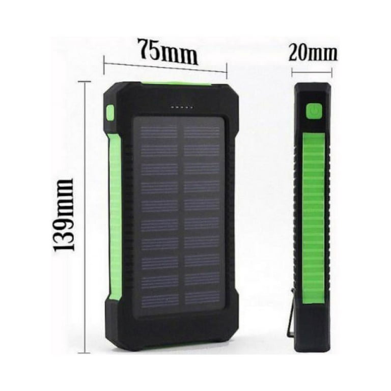 Solar Charger,8000mAh Solar Power Bank Portable External Backup Battery  Pack Dual USB Solar Phone Charger with 2LED Light Carabiner and Compass for  Smartphones and More 