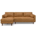 thumbnail image 4 of Simpli Home Morrison Mid Century Left Sectional 102 inch Wide Sofa Sectional in Sienna Genuine Leather, 4 of 16