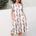 thumbnail image 6 of Sentuca Girls Summer Dress Short Sleeve Casual A-Line Flower Dresses Ruffled Twirl Sundress Size 10-11Years, 6 of 6