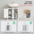 thumbnail image 4 of kleankin Armoire de Lavabo de Salle de Bain, Armoire sous l'Évier avec Tablette Ajustable, 4 of 10