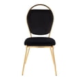 thumbnail image 4 of LumiSource Gold Metal, Black Velvet Keyhole Dining Chair - Set of 2, 4 of 8