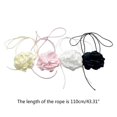 thumbnail image 5 of Fabric Flower Necklaces Flower Collar Choker Soft Flower Tie Cravat Necklaces--Black-Model code 28275 Black, 5 of 5