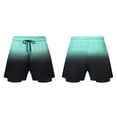 thumbnail image 4 of FRSASU Men's 2 in 1 Gradient Running Shorts Lightweight Summer Loose Elastic Waist Athletic Quick Dry Shorts with Pockets Green, 4 of 9