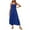 Navy, variant on AOOCHASLIY Clearance Womens Dresses Summer Women's Bohemian Spaghetti Strap Smocked Tiered Long Beach Sun Dresses Sleeveless Solid Maxi Dress