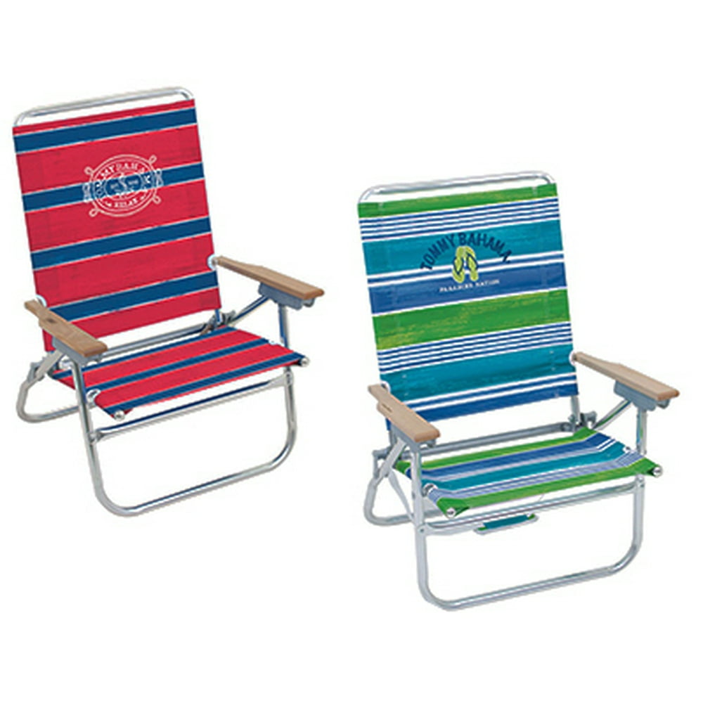 2PK-Tommy Bahama Aluminum Beach Chair Sits 13" Off The Ground Rust