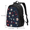 thumbnail image 2 of Travel Shoulder Computer Backpack 18 X 13.4 X 8.3in With Usb Cable And Music Jack Multi-Space Pocket Independence Day Theme Star (7), 2 of 7