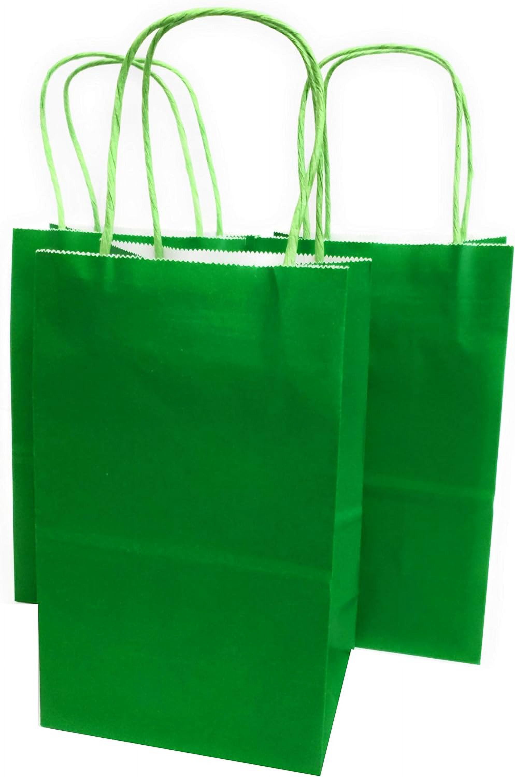 Bags 24pcs 5.25x3.5x8.5 Inches, Paper Bags with Handles for Birthday, Wedding  Favors, Bachelorette , Paper Tote Bags for Any  Themes, Small Green