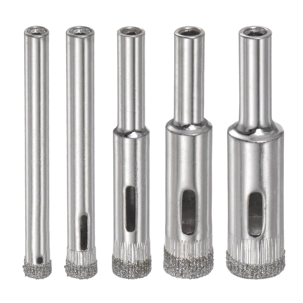 5 Paquetes de brocas de diamante de 5 mm, 6 mm, 8 mm, 10 mm, 12 mm para perforar agujeros en vidrio