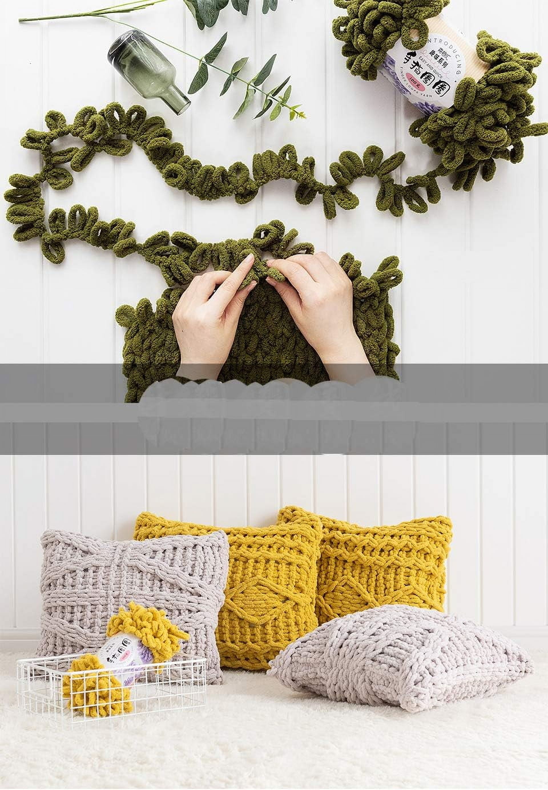 Minzimin 6 Skeins - Total 600g Fun Finger Loops Yarn - Jumbo Polyester Yarn - No Need Hook or Needles Loop Yarn