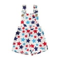 thumbnail image 2 of Musuos Kids 4th of July Denim Overalls 6 12 18 24M 3 4 5 6Y Star Print Short Suspender Jean Jumpsuit with Pocket for Boys Girls, 2 of 9