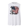 thumbnail image 5 of mgoYE American Flag Mens Black Tank Top Undershirts Muscle Graphic Gym Workout USA Sleeveless Tee Shirts White-M, 5 of 5