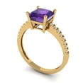 thumbnail image 2 of Solitaire with Accents Engagement Ring for Women - 2.7ct Natural Amethyst in 18K Yellow Gold Promise Ring, 2 of 6