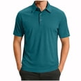 thumbnail image 2 of KeShDi Summer Tshirts Shirts for Men Colorblock Short Sleeve Shirt In Breathable Fabric with Classic Collar Green S, 2 of 7