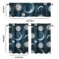 thumbnail image 6 of Kitchen Curtains 36 Inch Short - 3 Panel Set, Gothic Celestial Sun and Moon Print, Mystical Starry Night Astrology Aesthetic, Rod Pocket Window Curtain, Easy Wash, 6 of 6