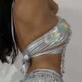 thumbnail image 5 of Bras for Women,Sparkling Sequin Fringe Bralette Top For Carnival Party Club Dance Evening Wear,Sports Bras for Women,Silver,M, 5 of 5