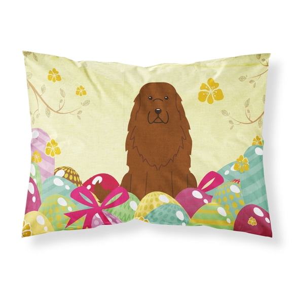 Carolines Treasures BB6050PILLOWCASE Easter Eggs Caucasian Shepherd Dog Fabric Standard Pillowcase Standard multicolor