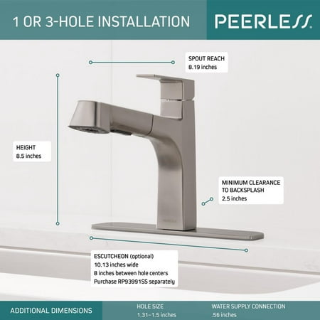 Peerless Xander Single Handle Pull-Out Sprayer Kitchen Faucet in Stainless P6919LF-SS