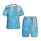 thumbnail image 1 of Balery Hanging Orchids Floral Blue Conjunto de Pijama Infantil de Manga Corta con Estampado – Ropa de Dormir de Algodón Suave-Small, 1 of 6