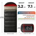 thumbnail image 2 of XXL Red Flannel Rectangular Sleeping Bag for Adults, 90x39 Inch, All-Season Waterproof, Machine Washable, 30–40 ° F Comfort Rating, 2 of 7